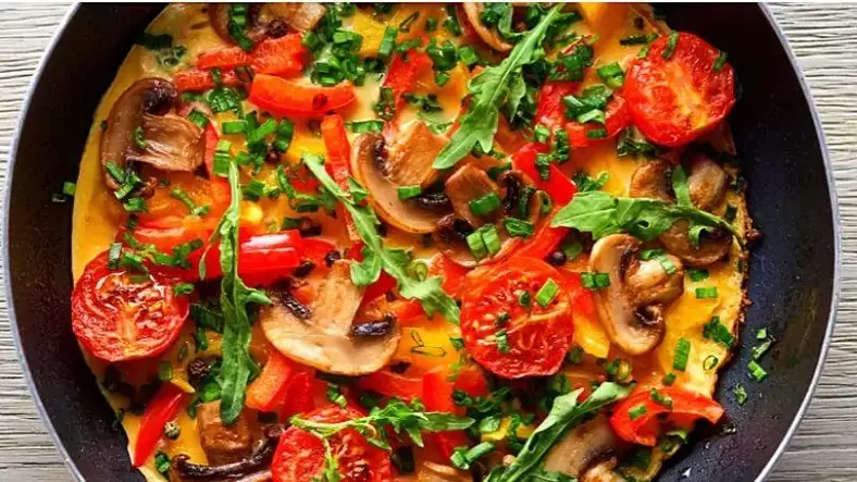 Omelet with mushrooms in the diet