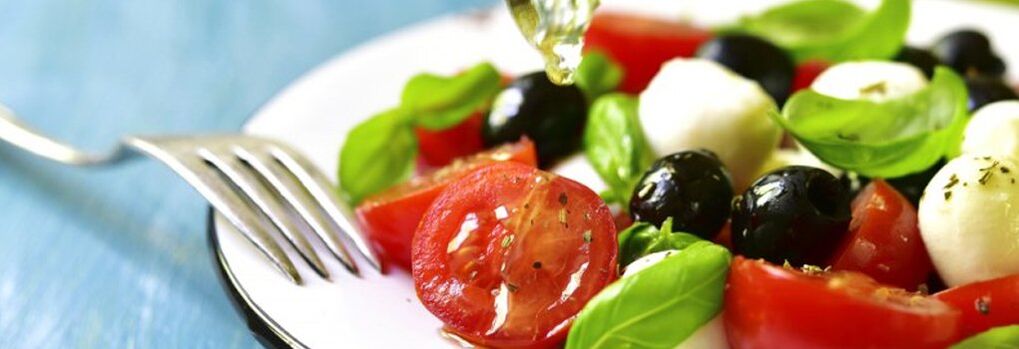 Vegetable salads are part of the Mediterranean diet